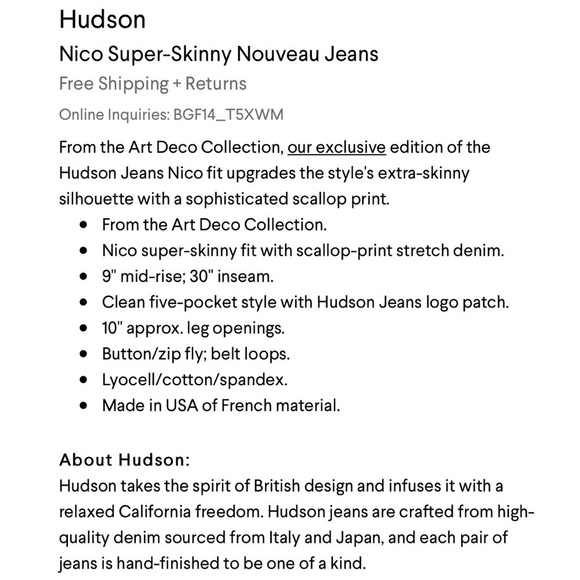 Hudson “Nico” Super Skinny Mid Rise Nouveau Denim AllOver Print 26 Jeans Neutral - Picture 11 of 14